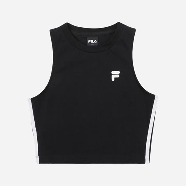 Camisetas Fila Mulher Pretas - Fila Heritage Color Block Crop Sleeveless Portugal Online,IDOX-36728